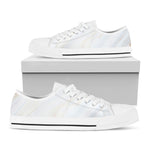 White Brown Smooth Marble Print White Low Top Sneakers