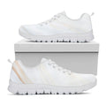 White Brown Smooth Marble Print White Running Shoes