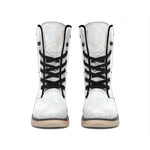 White Brown Smooth Marble Print Winter Boots