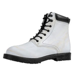 White Brown Smooth Marble Print Work Boots