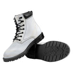 White Brown Smooth Marble Print Work Boots