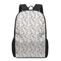 White Bull Terrier Pattern Print 17 Inch Backpack