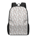 White Bull Terrier Pattern Print 17 Inch Backpack