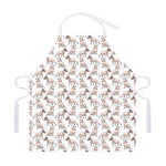 White Bull Terrier Pattern Print Adjustable Apron