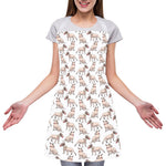 White Bull Terrier Pattern Print Adjustable Apron