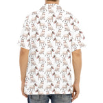 White Bull Terrier Pattern Print Aloha Shirt