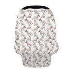 White Bull Terrier Pattern Print Baby Seat Cover