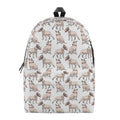 White Bull Terrier Pattern Print School Backpack