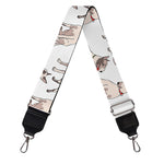 White Bull Terrier Pattern Print Bag Strap