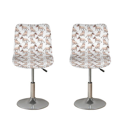 White Bull Terrier Pattern Print Bar Stool Covers