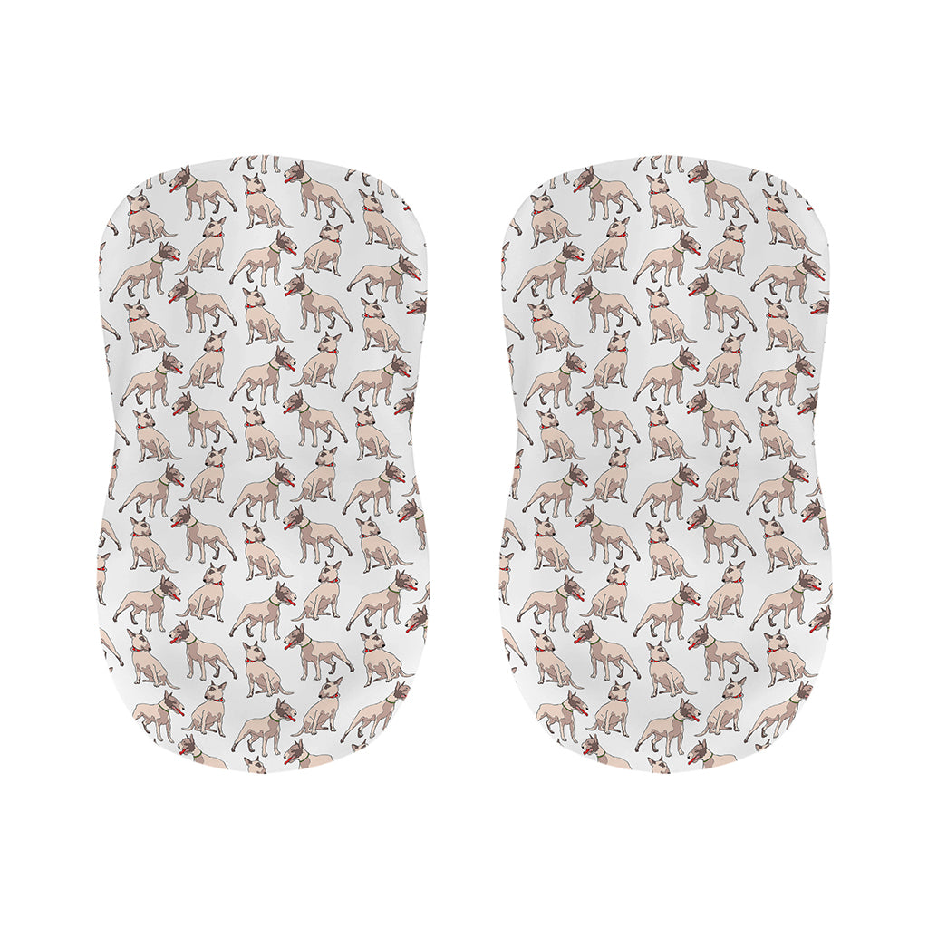 White Bull Terrier Pattern Print Bar Stool Covers