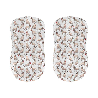 White Bull Terrier Pattern Print Bar Stool Covers