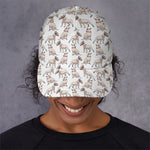White Bull Terrier Pattern Print Baseball Cap