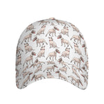 White Bull Terrier Pattern Print Baseball Cap
