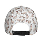 White Bull Terrier Pattern Print Baseball Cap