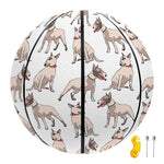 White Bull Terrier Pattern Print Basketball