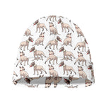 White Bull Terrier Pattern Print Beanie