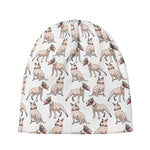 White Bull Terrier Pattern Print Beanie