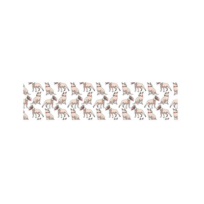 White Bull Terrier Pattern Print Bed Runner