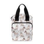 White Bull Terrier Pattern Print Bible Tote Bag