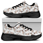 White Bull Terrier Pattern Print Black Chunky Shoes