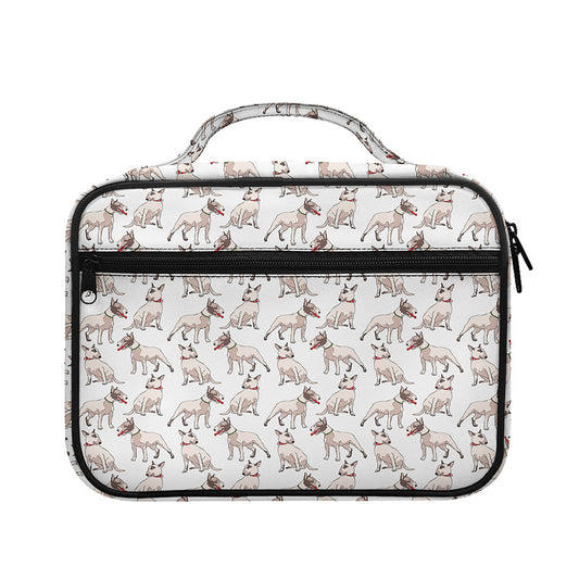 White Bull Terrier Pattern Print Briefcase Bible Bag