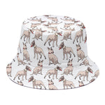 White Bull Terrier Pattern Print Bucket Hat