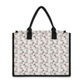 White Bull Terrier Pattern Print Canvas Tote Bag