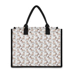 White Bull Terrier Pattern Print Canvas Tote Bag