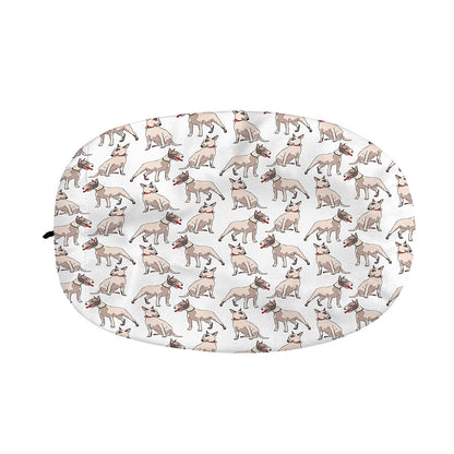 White Bull Terrier Pattern Print Car Side Mirror Covers