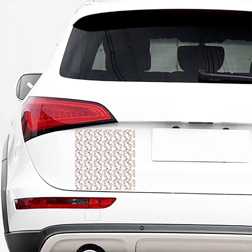 White Bull Terrier Pattern Print Car Sticker