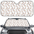 White Bull Terrier Pattern Print Car Windshield Sun Shade