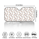 White Bull Terrier Pattern Print Car Windshield Sun Shade