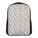 White Bull Terrier Pattern Print Casual Backpack