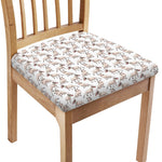 White Bull Terrier Pattern Print Chair Cushion Cover
