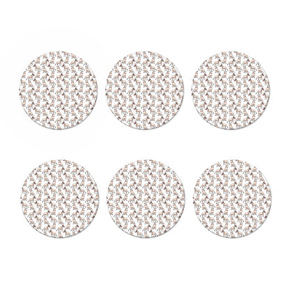 White Bull Terrier Pattern Print Coaster Set