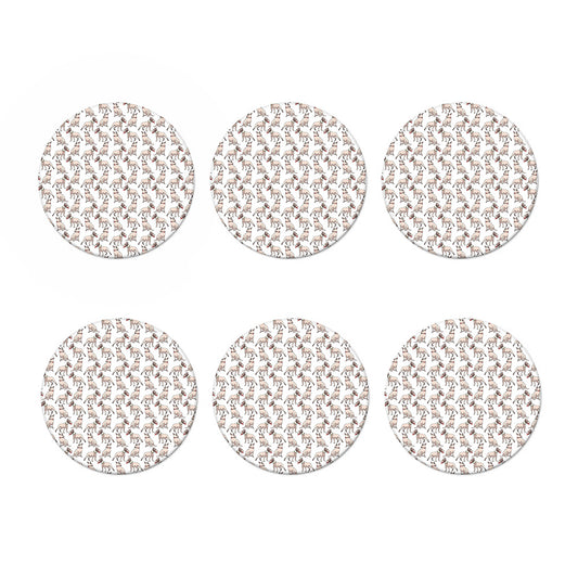 White Bull Terrier Pattern Print Coaster Set