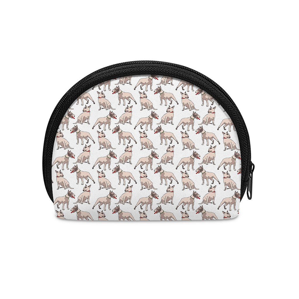 White Bull Terrier Pattern Print Coin Purse