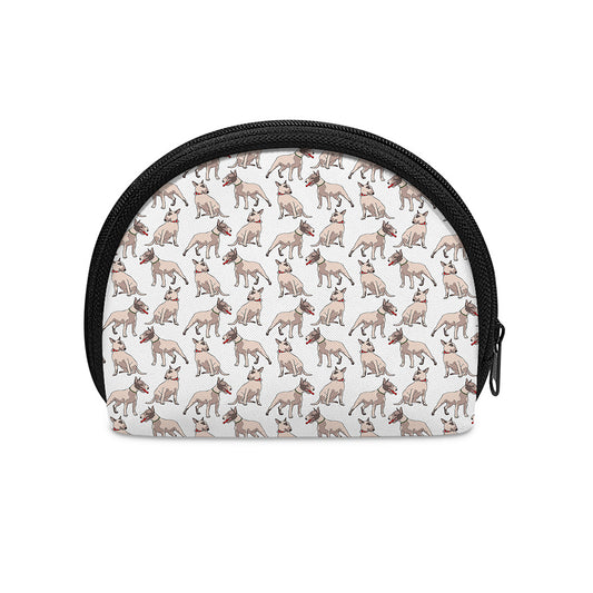 White Bull Terrier Pattern Print Coin Purse