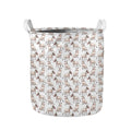 White Bull Terrier Pattern Print Collapsible Laundry Basket