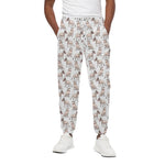 White Bull Terrier Pattern Print Cotton Pants
