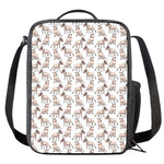White Bull Terrier Pattern Print Crossbody Lunch Bag