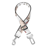 White Bull Terrier Pattern Print Dog Seat Belt