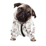 White Bull Terrier Pattern Print Dog Zip Up Hoodie