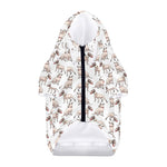 White Bull Terrier Pattern Print Dog Zip Up Hoodie