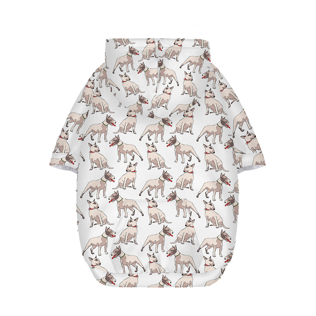 White Bull Terrier Pattern Print Dog Zip Up Hoodie