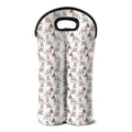 White Bull Terrier Pattern Print Double Neoprene Wine Tote