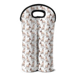 White Bull Terrier Pattern Print Double Neoprene Wine Tote