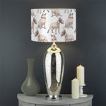 White Bull Terrier Pattern Print Drum Lamp Shade