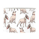 White Bull Terrier Pattern Print Drum Lamp Shade